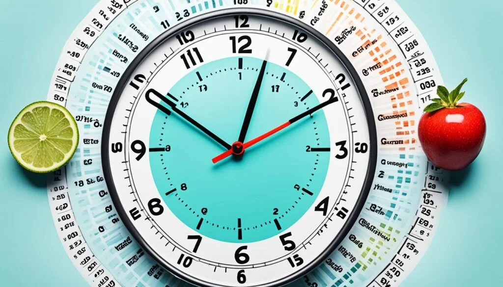 An image for the article "do electrolytes break a fast" Create an image of a fasting schedule that includes different types of fasts, such as intermittent fasting and prolonged fasting, and highlights the importance of electrolytes for maintaining energy levels and preventing dehydration during a fast. Use contrasting colors to represent different types of fasts and incorporate symbols for electrolyte-rich foods and beverages. Show a clock or timer to represent the duration of each type of fast, and include arrows to indicate transition periods between different types of fasts.