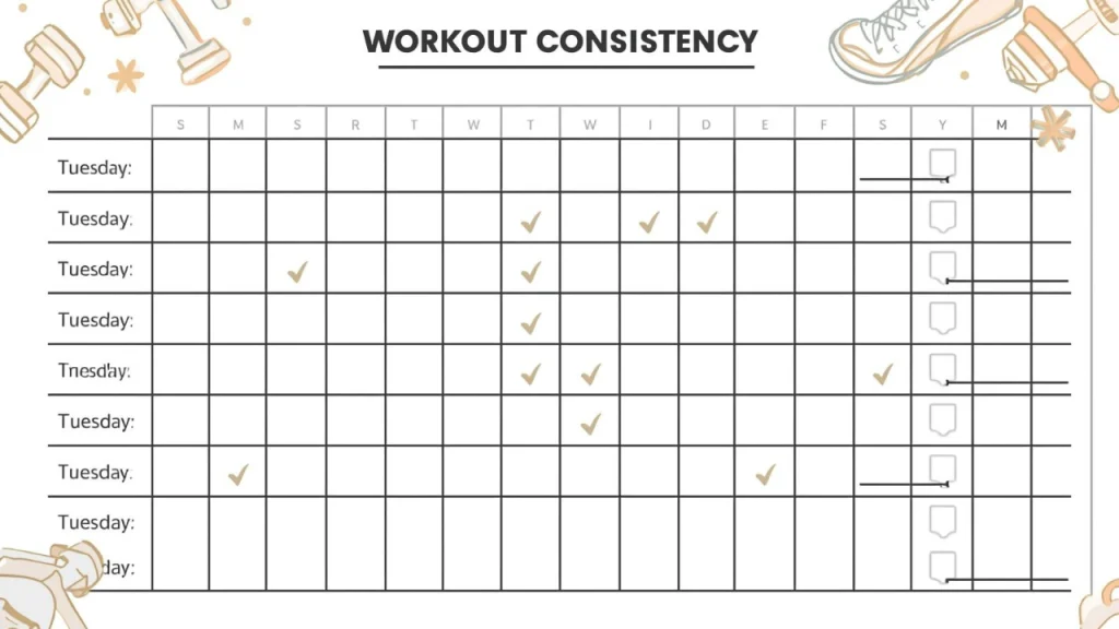 four-week workout consistency tracker